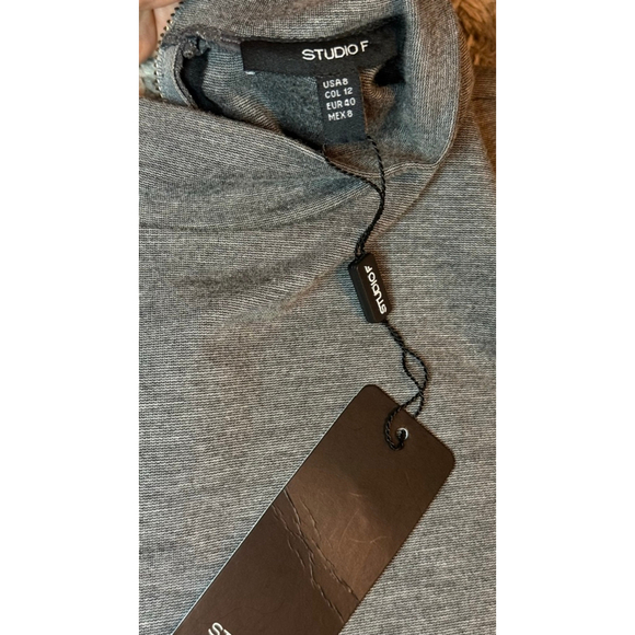 STUDIO F Women's Gray Long Sleeve Dress Size 8 Made in Colombia  - Picture 5 of 7